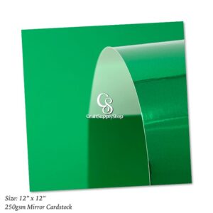 250gsm Mirror Green Carstock 12 x 12 inches