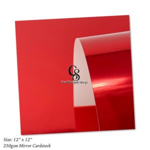 250gsm Mirror red Carstock 12 x 12 inche