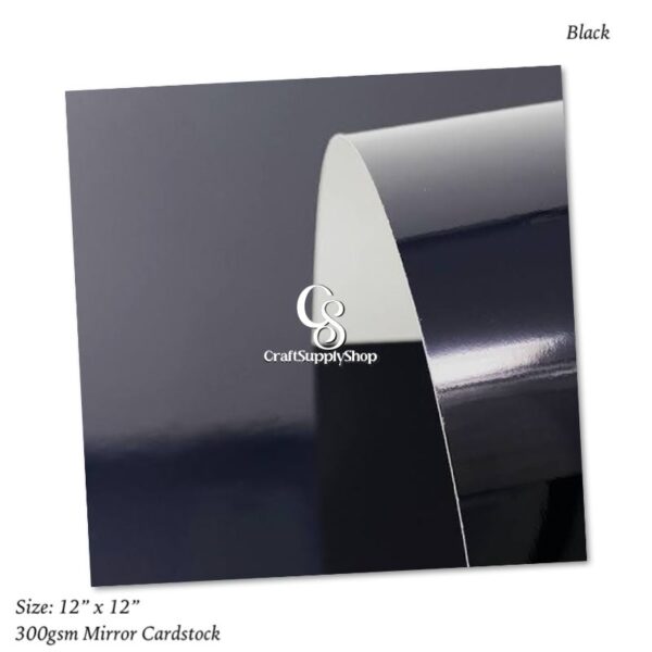 300gsm Mirror Black Cardstock