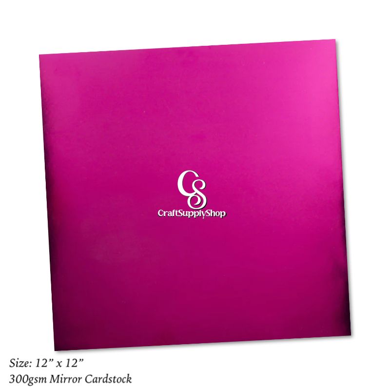 300gsm Mirror Fuchsia Pink Cardstock