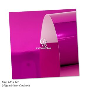 300gsm Mirror Fuchsia Pink Cardstock