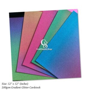 Gradient 200gsm Glitter 12x12 Cardstock