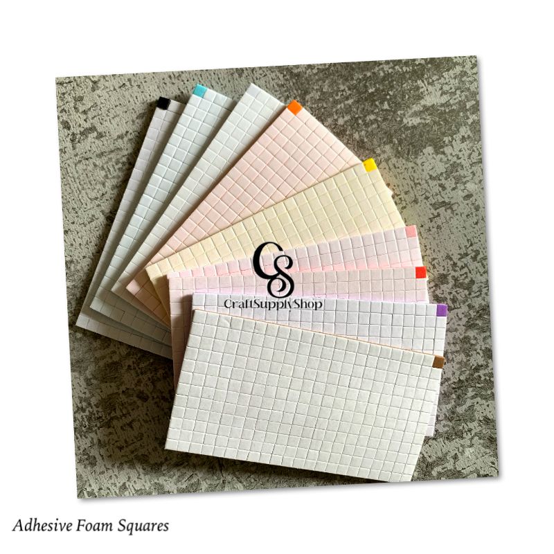 3mm Coloured Double sided Adhesive Foam Squares
