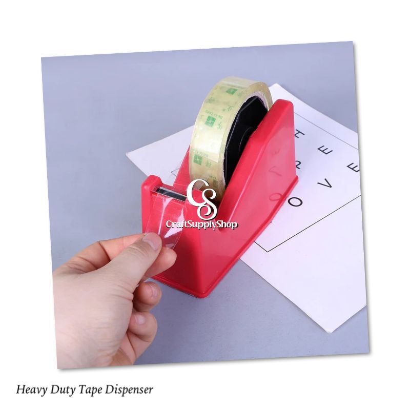 Heavy Duty Tape dispenser with Non-Slip Base - Commercial/Office/Home, Sharp Blades for & Tape, Sturdy Construction, - Ideal for Packaging, Office, Home - Office Essentials, Supplies, Ergonomic Handle, Sleek