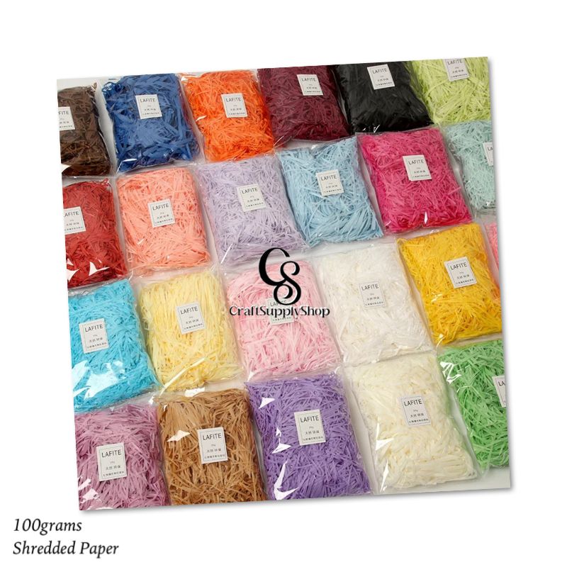 Shredded Paper 100grams (3) 100g Filler Shred Paper Craft Shredded Basket Grass Shred Paper Craft Crinkle Cut Paper Shred Filler Raffia Paper Shreds Strands Shredded Crinkle Confetti for Gift Wrapping