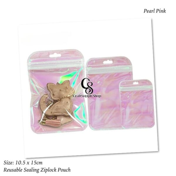 Jewelry Bags, Resealable Zip Bags, Clear Laser Pink Plastic Bags with Clear Window, Cute Small Bags for Jewelry Package, Small Business, Candy, Data Cable, makeup kit