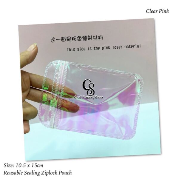 Jewelry Bags, Resealable Zip Bags, Clear Laser Pink Plastic Bags with Clear Window, Cute Small Bags for Jewelry Package, Small Business, Candy, Data Cable, makeup kit