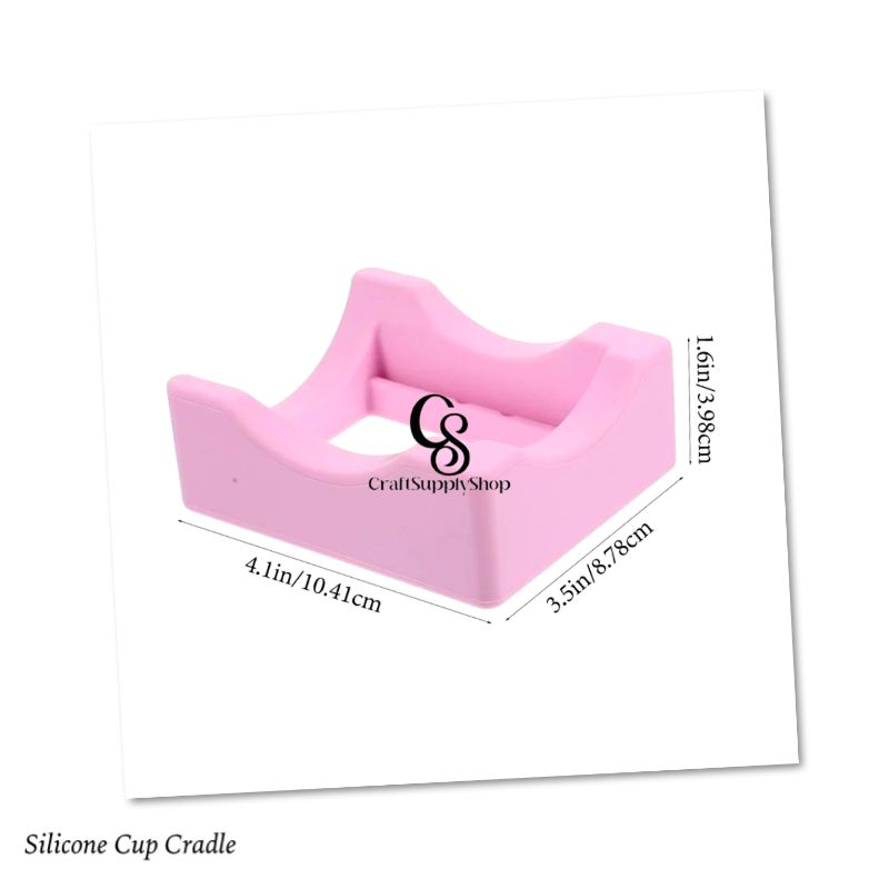 Silicone Cup Cradle for Tumblers, Tumbler Holder for Crafts with Built-in Slot and Felt Edge Squeegee,Small Cup Cradle Use to Apply Vinyl Decals,Anti-Skidding Tumbler Stand Cup Holder