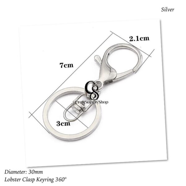 360 Lobster Claw Clasp Keychain, CraftSupplyshop Swivel Clasps Hook Metal Key Ring Loop Key with Flat Split Ring Swivel Clasps for Jewelry Keychain DIY Crafts Making