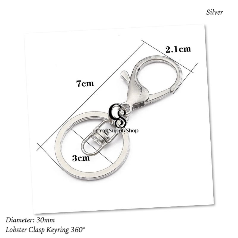 360 Lobster Claw Clasp Keychain, CraftSupplyshop Swivel Clasps Hook Metal Key Ring Loop Key with Flat Split Ring Swivel Clasps for Jewelry Keychain DIY Crafts Making (2) 360 Lobster Claw Clasp Keychain, CraftSupplyshop Swivel Clasps Hook Metal Key Ring Loop Key with Flat Split Ring Swivel Clasps for Jewelry Keychain DIY Crafts Making