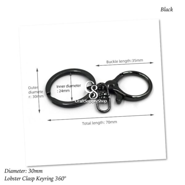 360 Lobster Claw Clasp Keychain, CraftSupplyshop Swivel Clasps Hook Metal Key Ring Loop Key with Flat Split Ring Swivel Clasps for Jewelry Keychain DIY Crafts Making