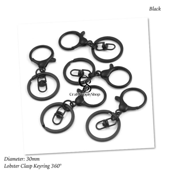 360 Lobster Claw Clasp Keychain, CraftSupplyshop Swivel Clasps Hook Metal Key Ring Loop Key with Flat Split Ring Swivel Clasps for Jewelry Keychain DIY Crafts Making