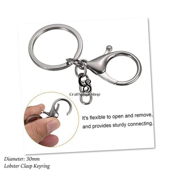 Metal Lobster Clasp Swivel Clasps Hook with Flat Split Ring Key Ring with Chain Ring Waist Buckle for DIY Key Chain