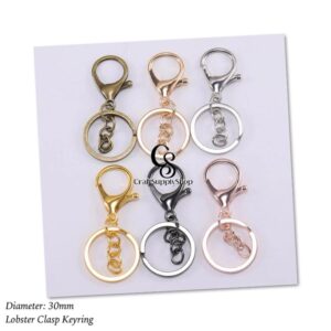 Metal Lobster Clasp Swivel Clasps Hook with Flat Split Ring Key Ring with Chain Ring Waist Buckle for DIY Key Chain