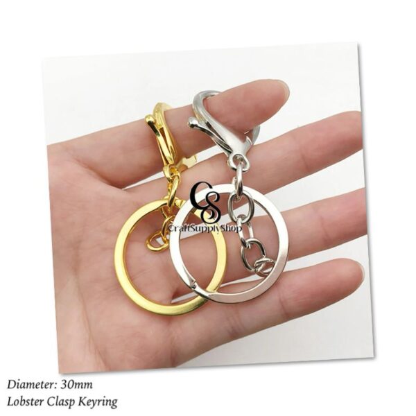 Metal Lobster Clasp Swivel Clasps Hook with Flat Split Ring Key Ring with Chain Ring Waist Buckle for DIY Key Chain