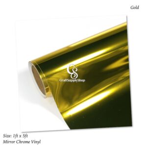 Metallic Mirror Chrome Gold Permanent Adhesive Vinyl