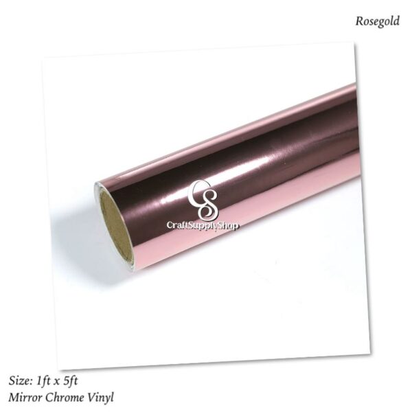 Chrome Mirror Metallic Vinyl Bubble Free 12"x5ft, Permanent Adhesive Vinyl Roll for Signs Lettering