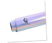 Holographic Vinyl Permanent Opal White Vinyl for Cricut - 12" x 5 Ft White Adhesive Vinyl Roll for All Vinyl Cutters