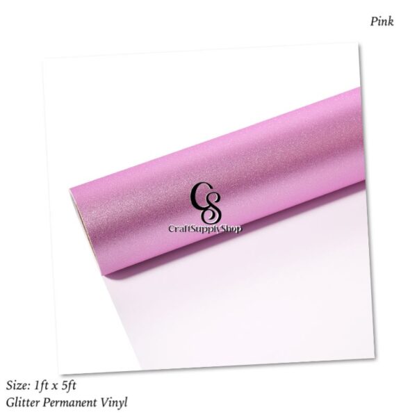 Pink Shimmer Permanent Vinyl for Cricut, Gold Glitter Vinyl Permanent Rolls - 12" x 8 FT Adhesive Vinyl Roll for Cricut, Silhouette, Cameo, Signs, Scrapbooking, Craft, Die Cutters