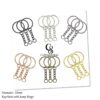 Round flat 30mm Key Ring with Jump Rings, Split Key Ring with Chain, Split Key Chain Ring Parts with Open Jump Ring Connector (4)