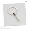 SILVER Round flat 30mm Key Ring with Jump Rings, Split Key Ring with Chain, Split Key Chain Ring Parts with Open Jump Ring Connector