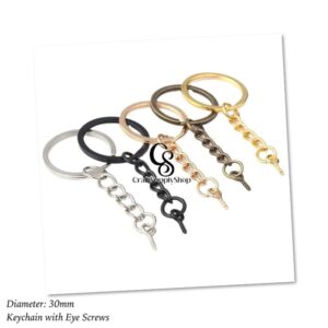 Split Key Ring with Jump Rings and Screw Eye Pins, Key Ring with Chain Parts with Open Jump Ring and Eye screw Connector