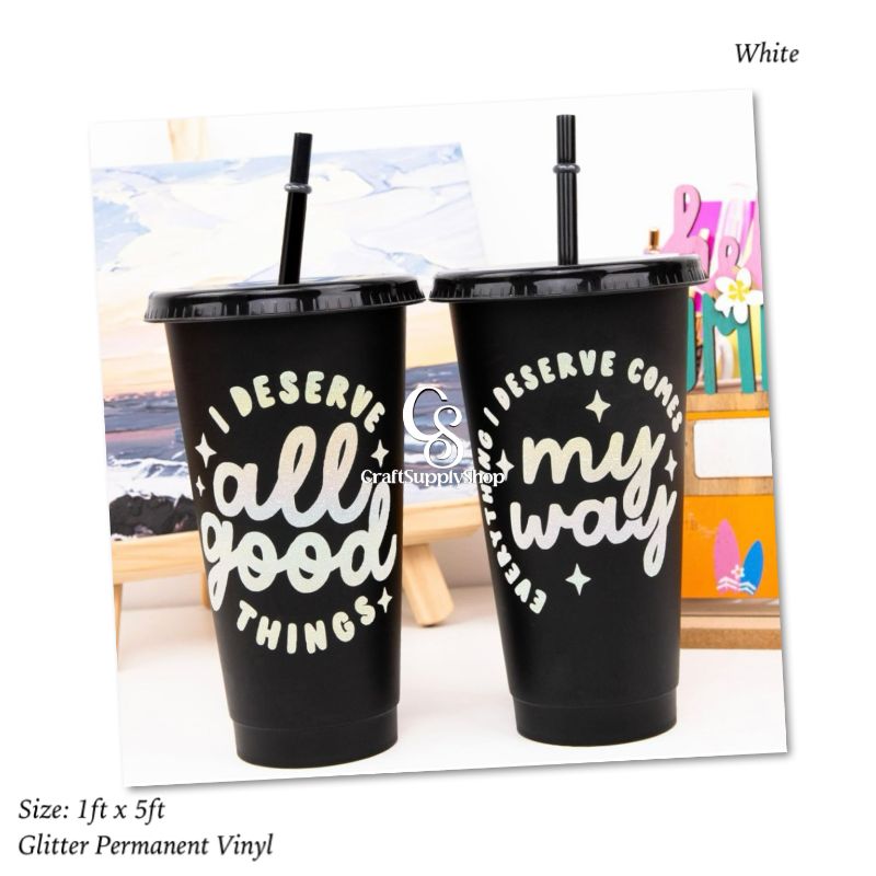 White Shimmer Permanent Vinyl for Cricut, White Glitter Vinyl Permanent Rolls (3) White Shimmer Permanent Vinyl for Cricut, White Glitter Vinyl Permanent Rolls - 12" x 8 FT Adhesive Vinyl Roll for Cricut, Silhouette, Cameo, Signs, Scrapbooking, Craft, Die Cutters