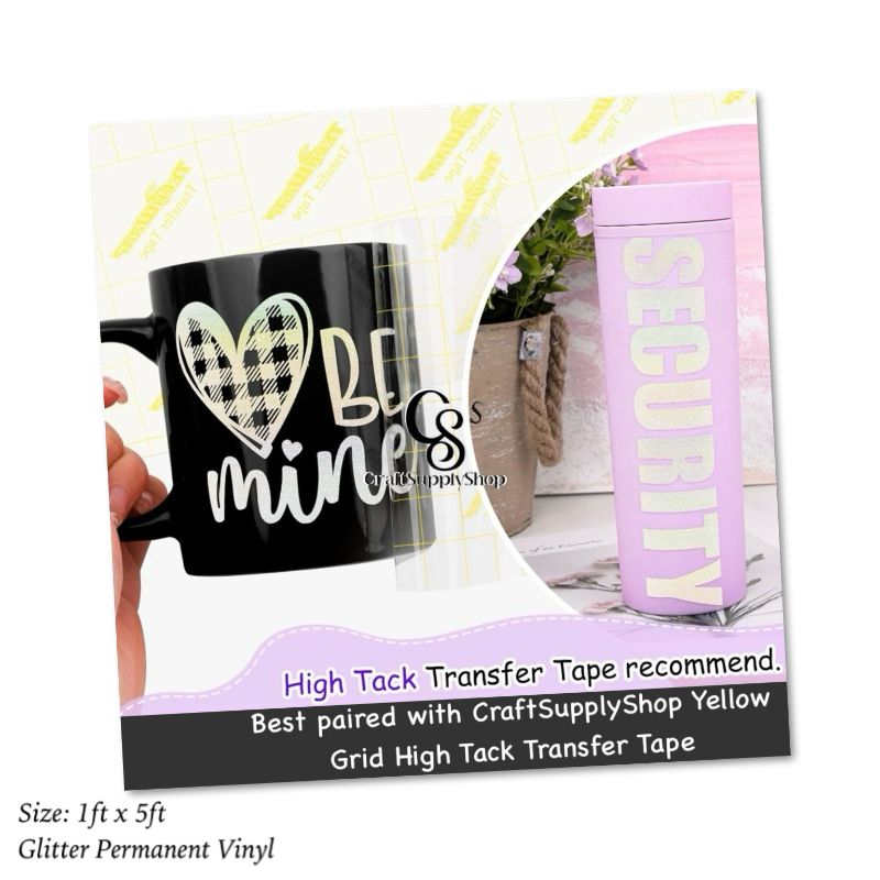 White Shimmer Permanent Vinyl for Cricut, White Glitter Vinyl Permanent Rolls (7) White Shimmer Permanent Vinyl for Cricut, White Glitter Vinyl Permanent Rolls - 12" x 8 FT Adhesive Vinyl Roll for Cricut, Silhouette, Cameo, Signs, Scrapbooking, Craft, Die Cutters