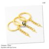 GOLD EYESCREW Round flat 30mm Key Ring with Jump Rings, Split Key Ring with Chain, Split Key Chain Ring Parts with EYE SCREW Connector