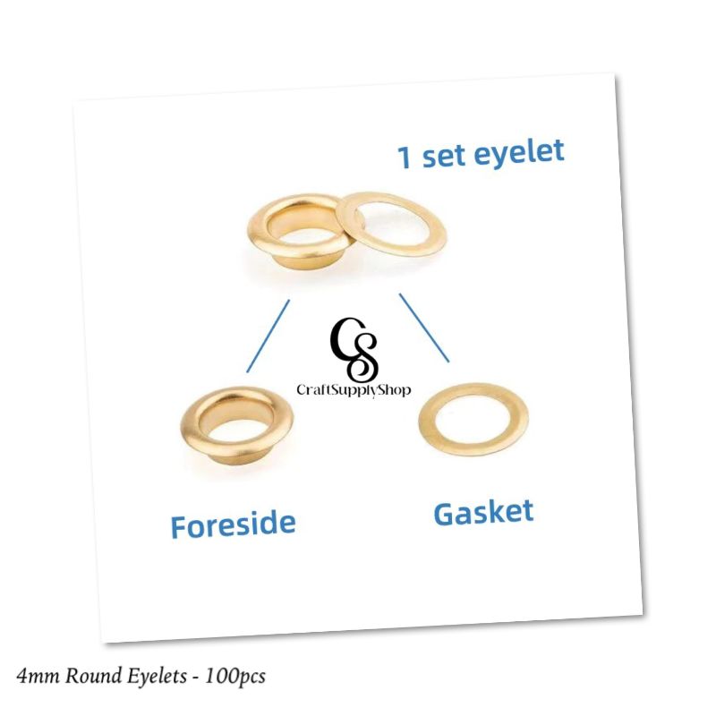 4mm Metal Brass Eyelets Clothing Accessories Grommets Garment Eyelet Iron Bags Eyelet (1) 100pcs 4mm Metal Eyelets Round Inner Hole Grommets DIY Rivet Leathercraft Accessories Air-Hole for Shoes Belt Bag Tag Clothes Scrapbook