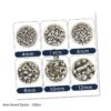 100pcs 4mm Metal Eyelets Round Inner Hole Grommets DIY Rivet Leathercraft Accessories Air-Hole for Shoes Belt Bag Tag Clothes Scrapbook