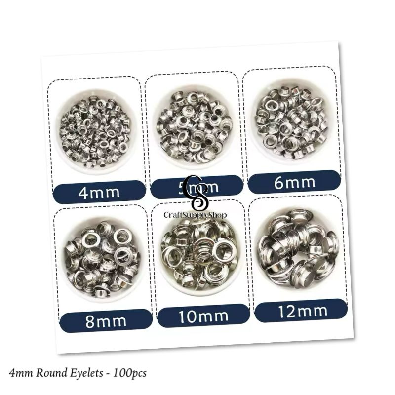 4mm Metal Brass Eyelets Clothing Accessories Grommets Garment Eyelet Iron Bags Eyelet (13) 100pcs 4mm Metal Eyelets Round Inner Hole Grommets DIY Rivet Leathercraft Accessories Air-Hole for Shoes Belt Bag Tag Clothes Scrapbook
