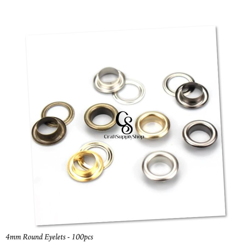 4mm Metal Brass Eyelets Clothing Accessories Grommets Garment Eyelet Iron Bags Eyelet (17) 100pcs 4mm Metal Eyelets Round Inner Hole Grommets DIY Rivet Leathercraft Accessories Air-Hole for Shoes Belt Bag Tag Clothes Scrapbook