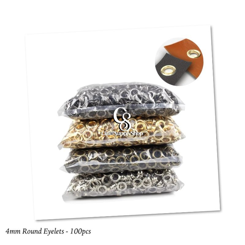 4mm Metal Brass Eyelets Clothing Accessories Grommets Garment Eyelet Iron Bags Eyelet (2) 100pcs 4mm Metal Eyelets Round Inner Hole Grommets DIY Rivet Leathercraft Accessories Air-Hole for Shoes Belt Bag Tag Clothes Scrapbook