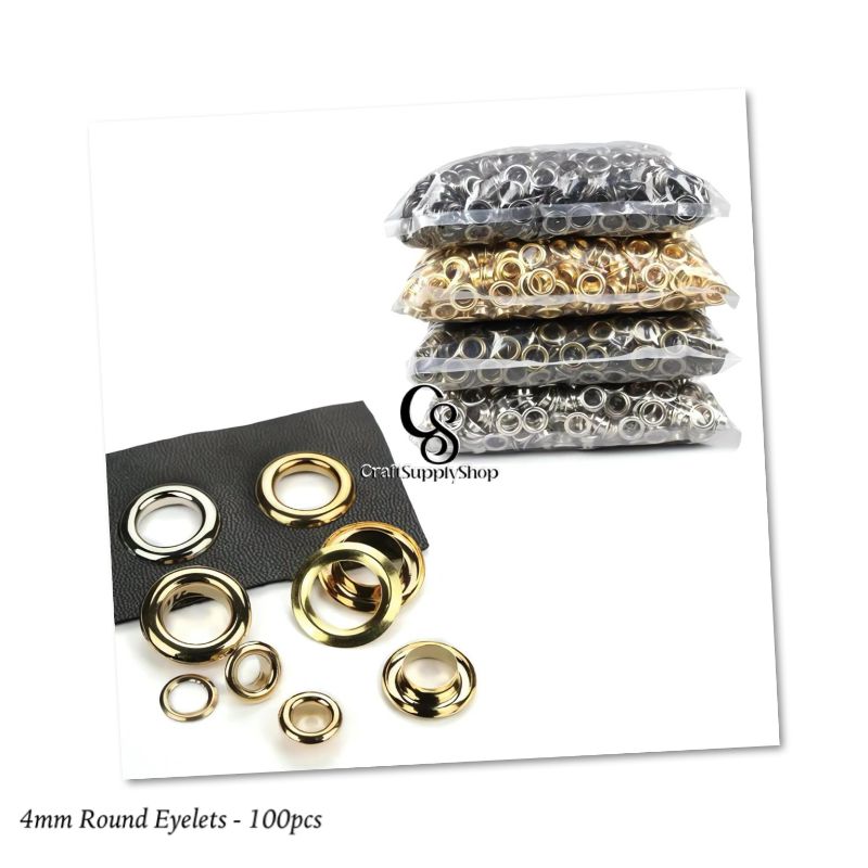 4mm Metal Brass Eyelets Clothing Accessories Grommets Garment Eyelet Iron Bags Eyelet (3) 100pcs 4mm Metal Eyelets Round Inner Hole Grommets DIY Rivet Leathercraft Accessories Air-Hole for Shoes Belt Bag Tag Clothes Scrapbook
