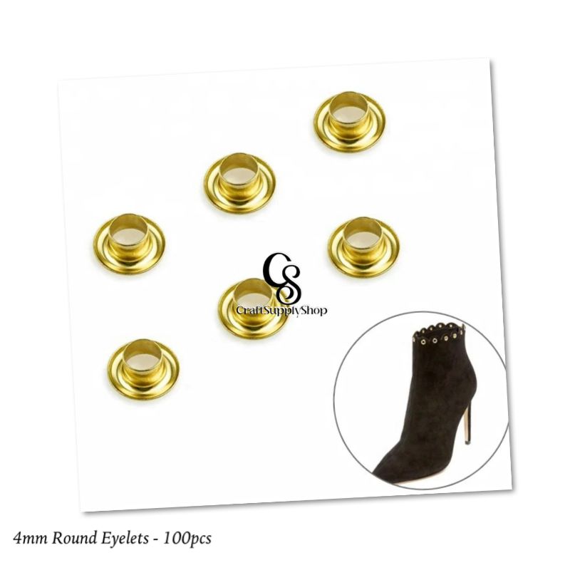 4mm Metal Brass Eyelets Clothing Accessories Grommets Garment Eyelet Iron Bags Eyelet (5) 100pcs 4mm Metal Eyelets Round Inner Hole Grommets DIY Rivet Leathercraft Accessories Air-Hole for Shoes Belt Bag Tag Clothes Scrapbook