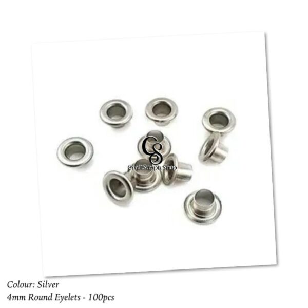 100pcs 4mm Metal Eyelets Round Inner Hole Grommets DIY Rivet Leathercraft Accessories Air-Hole for Shoes Belt Bag Tag Clothes Scrapbook