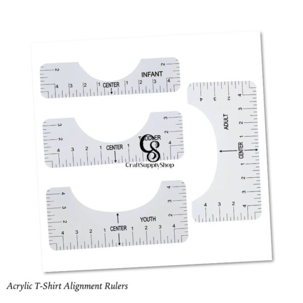 Tshirt Ruler Guide for Vinyl Alignment, T Shirt Rulers to Center Vinyl, Tshirt Alignment Tool for Heat Press (Transparent 4 Pcs)