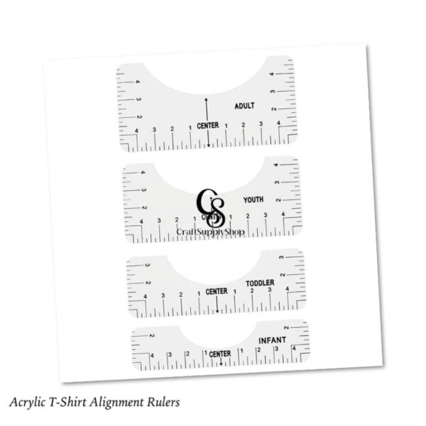 Tshirt Ruler Guide for Vinyl Alignment, T Shirt Rulers to Center Vinyl, Tshirt Alignment Tool for Heat Press (Transparent 4 Pcs)