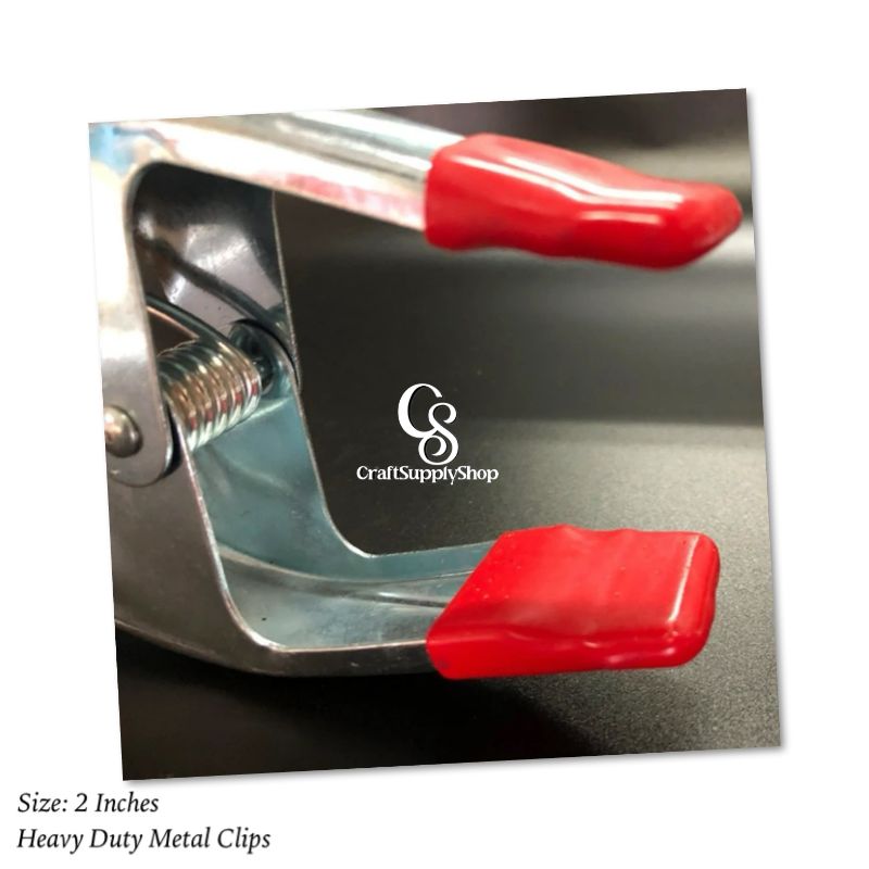 Non-slip 2inch 4inch 6inch Wood Working Heavy Duty Metal Clip Steel Spring Clamps (15) 6-inch, 4-inch Heavy Duty Metal Spring Clamps Set, 2-inch, 1-inch Jaw opening, with Protective Handles and Tips