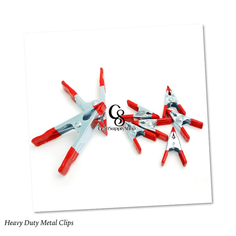 Non-slip 2inch 4inch 6inch Wood Working Heavy Duty Metal Clip Steel Spring Clamps (3) 6-inch, 4-inch Heavy Duty Metal Spring Clamps Set, 2-inch, 1-inch Jaw opening, with Protective Handles and Tips