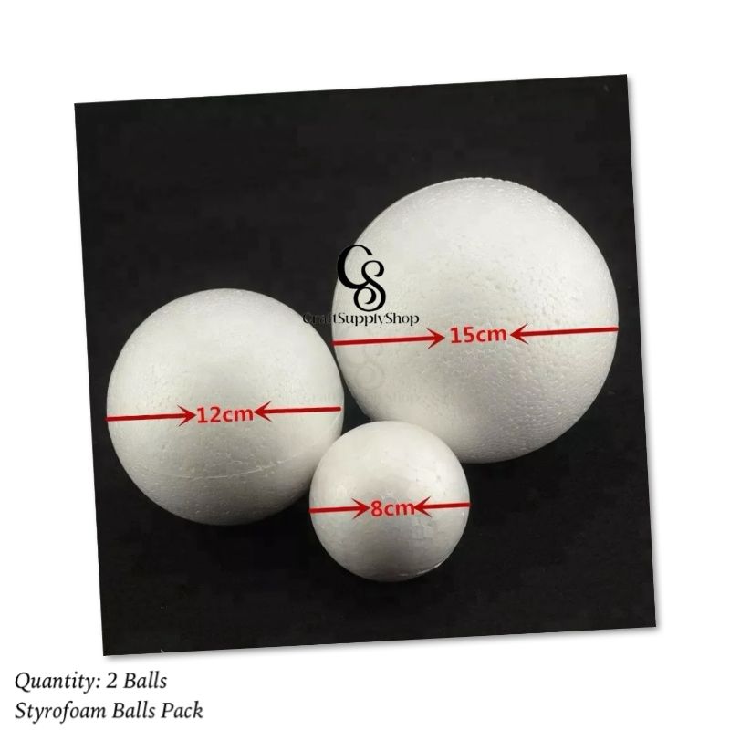 Styrofoam craft balls polystyrene 5cm 6cm 7cm 8cm 9cm (7) White polystyrene Craft Styrofoam Foam Balls. Material for Arts and Crafts