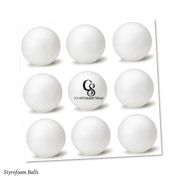 White polystyrene Craft Styrofoam Foam Balls. Material for Arts and Crafts