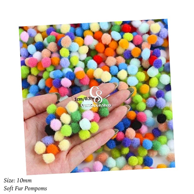 10mm 30mm Round Shaped Mixed Color Soft Fluffy Pom Pom for Art & Craft, Party Decoration, DIY Sewing Crafts Jewelry Making (17) Faux Fur Pom Pom Ball 10mm/1CM Soft Fluffy Ball Charms Craft DIY Mini Pompom Balls for Hair Accessories, Weddings, Birthdays, Christmas Decor