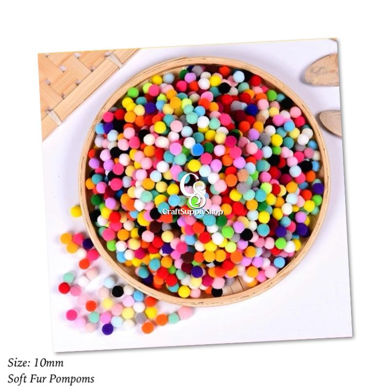 10mm 30mm Round Shaped Mixed Color Soft Fluffy Pom Pom for Art & Craft, Party Decoration, DIY Sewing Crafts Jewelry Making (18) Faux Fur Pom Pom Ball 10mm/1CM Soft Fluffy Ball Charms Craft DIY Mini Pompom Balls for Hair Accessories, Weddings, Birthdays, Christmas Decor