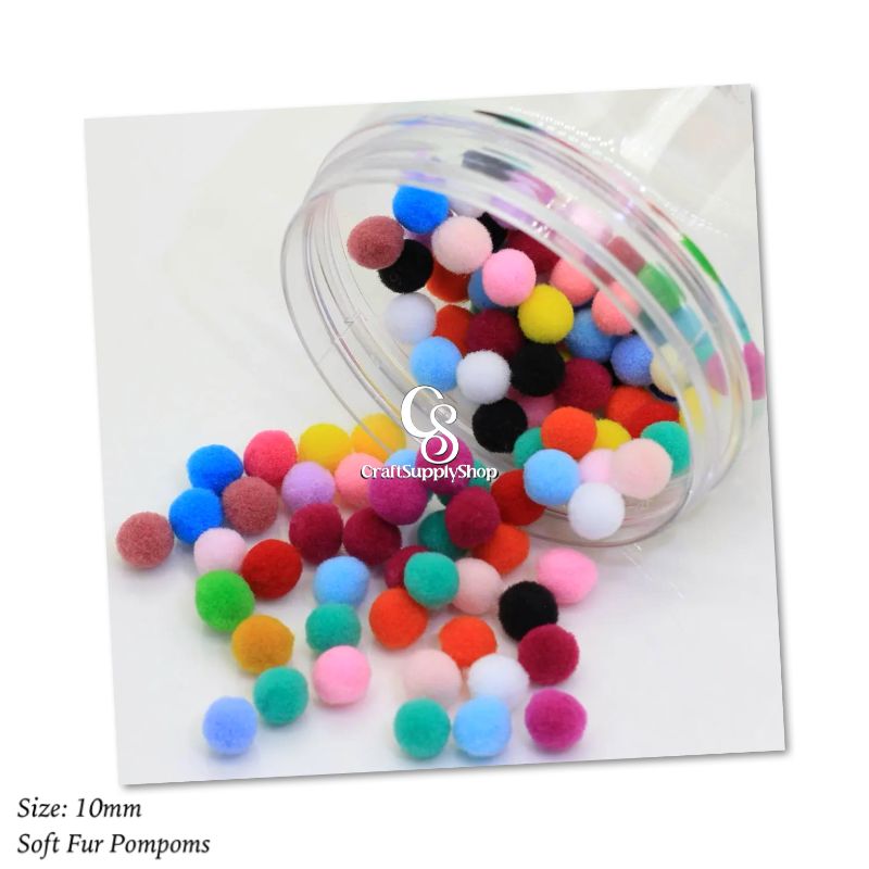 10mm 30mm Round Shaped Mixed Color Soft Fluffy Pom Pom for Art & Craft, Party Decoration, DIY Sewing Crafts Jewelry Making (19) Faux Fur Pom Pom Ball 10mm/1CM Soft Fluffy Ball Charms Craft DIY Mini Pompom Balls for Hair Accessories, Weddings, Birthdays, Christmas Decor