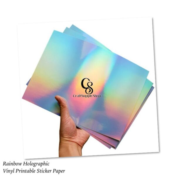 Holographic Rainbow Printable Vinyl Sticker Paper Waterproof Sticker Paper For Inkjet/Laser Printer