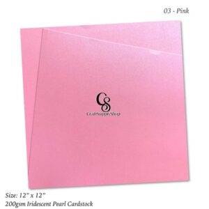12 x 12 inches Iridescent Pearl Pink Cardstock Paper for DIY Cards, Invitations,Scrapbooking,Certificates and Other Crafts