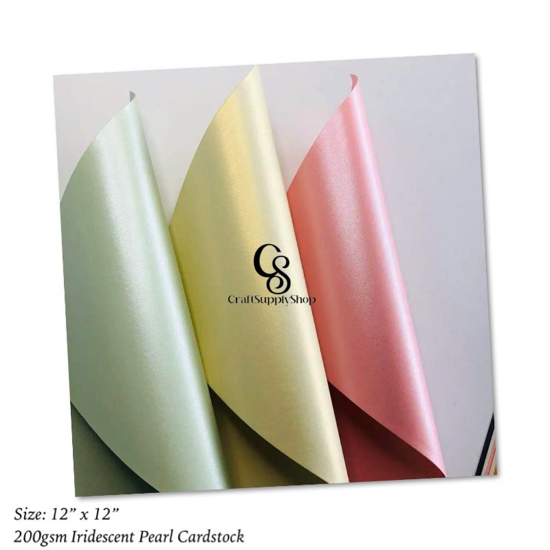 200gsm Iridescent Pearl Cardstock Paper DIY Card Making Paper Wrapping Paper Craft Paper Pure Color Pearl Glitter Paper (2) 12 x 12 inches Iridescent Pearlized Coating Cardstock Paper for DIY Cards, Invitations,Scrapbooking,Certificates and Other Crafts