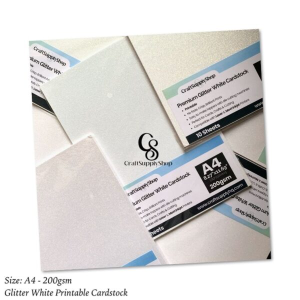 Print Glitter Inkjet Laser White - 200Gsm Premium Cardstock Paper